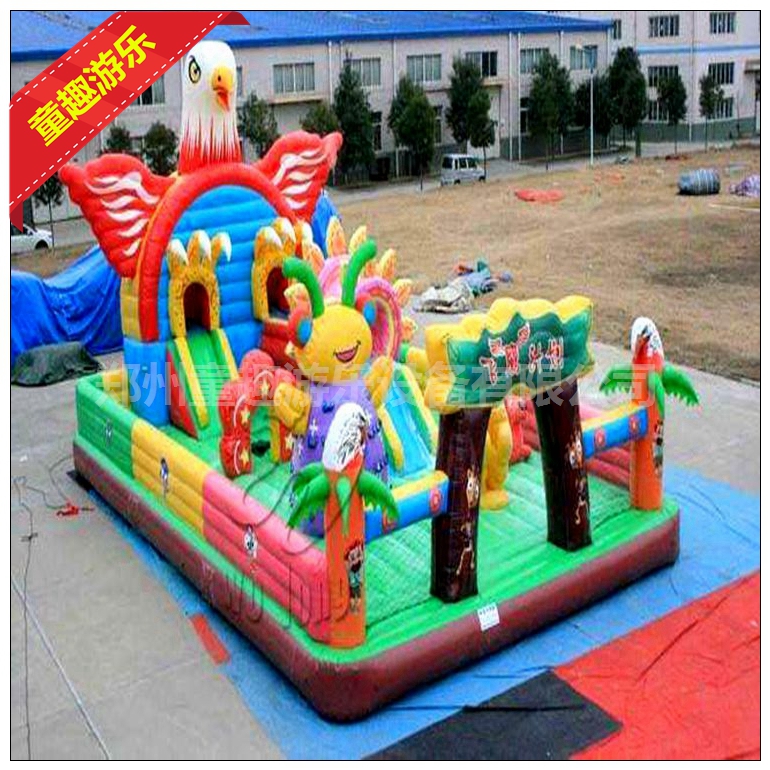 厂家直供 大型户外陆地游乐设备 充气城堡蹦蹦床