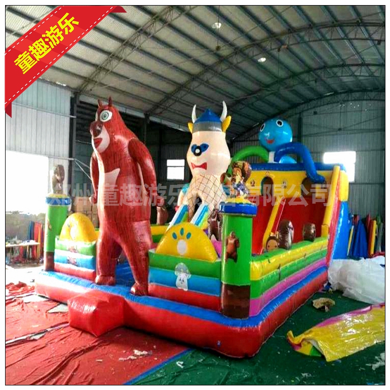 厂家直供 大型户外陆地游乐设备 充气城堡蹦蹦床