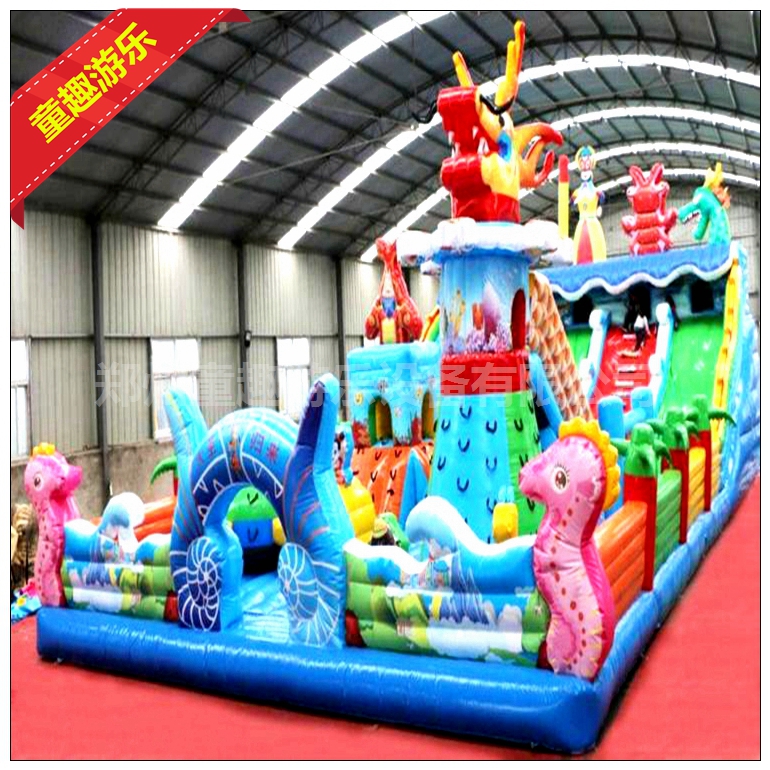 厂家直供 大型户外陆地游乐设备 充气城堡蹦蹦床